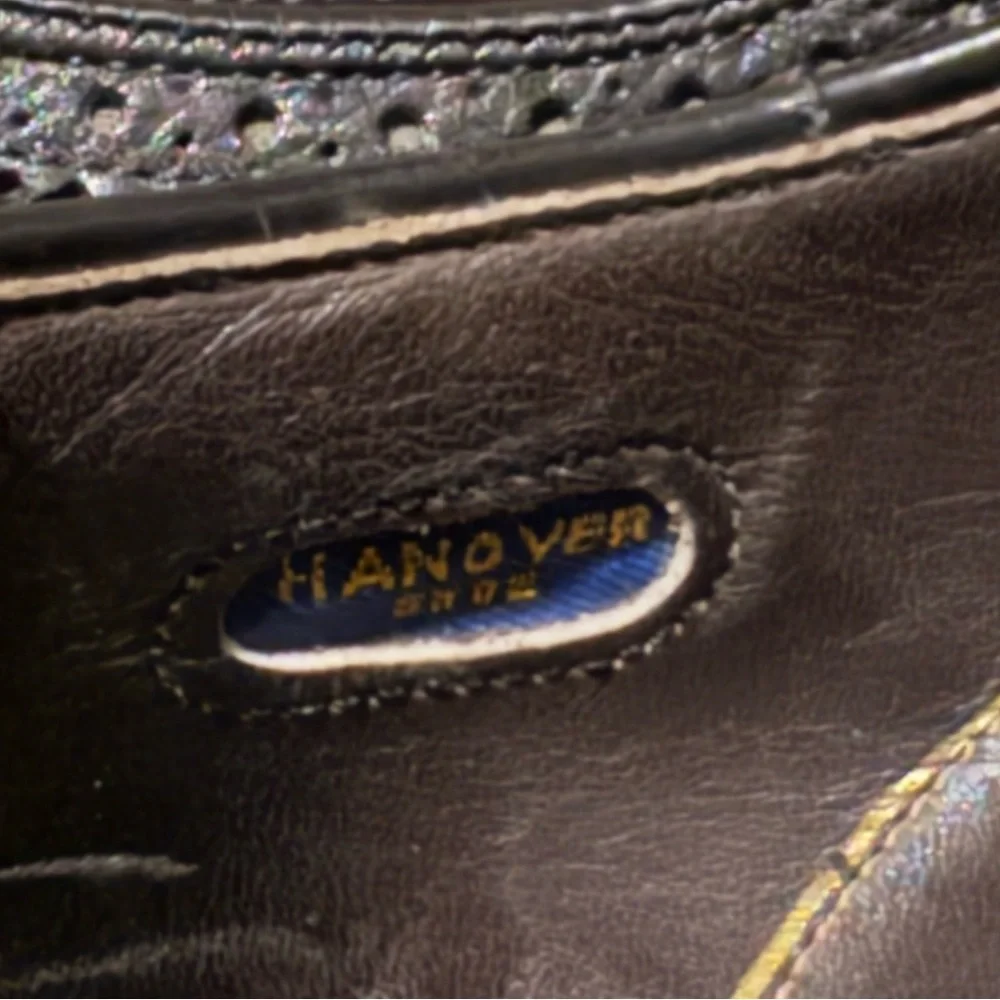 Hanover Master Flex Men's‎ Size 9 D/B Black Leather Wingtip Oxford Dress Shoes